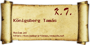 Königsberg Tamás névjegykártya
